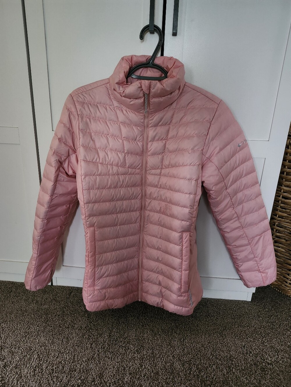 Columbia Light Pink Quilted Women's Puffer Jacket With Omni Shield Sz M